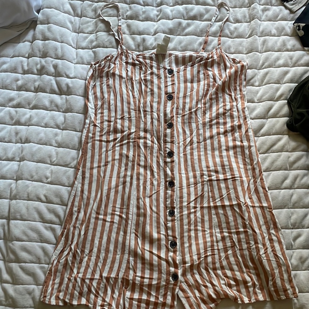 Light orange and white striped dress